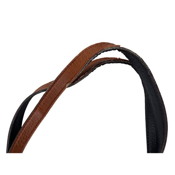 Large Black/Brown reversibleLeather Tote Bag 19x16 Inches 82c - Picture 12 of 15